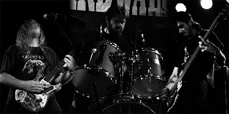 A collage of Headup onstage at Sheffield